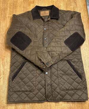 Outback Trading Co. Men's Harlow Quilted Oilskin Barn Jacket XL Brown
